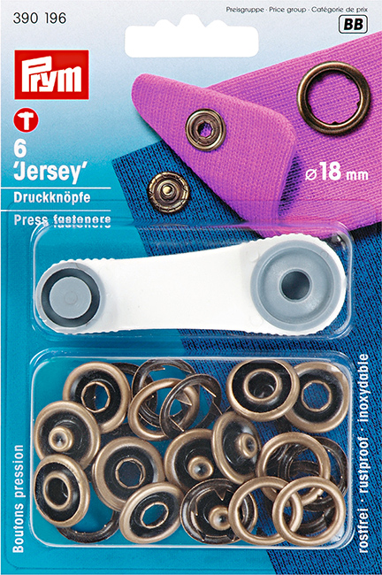 Кнопки Jersey кольцо 18мм (6шт) цвет состаренной латуни 