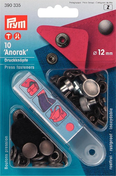 Кнопки "Anorak" железо 12мм (10шт) 