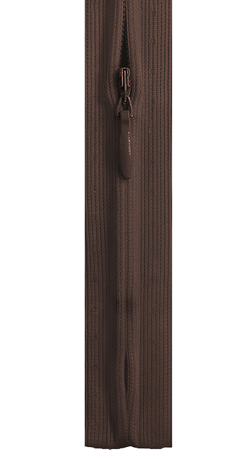 Молния S6 потайная 22 см тёмно-коричневая 