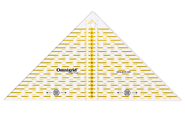 Линейка для пэчворка, треугольник 1/4 квадрата 
