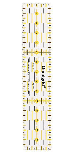 Линейка для пэчворка 15х3см 