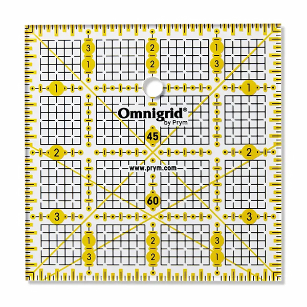 Линейка для пэчворка, квадрат 4х4 дюйма 
