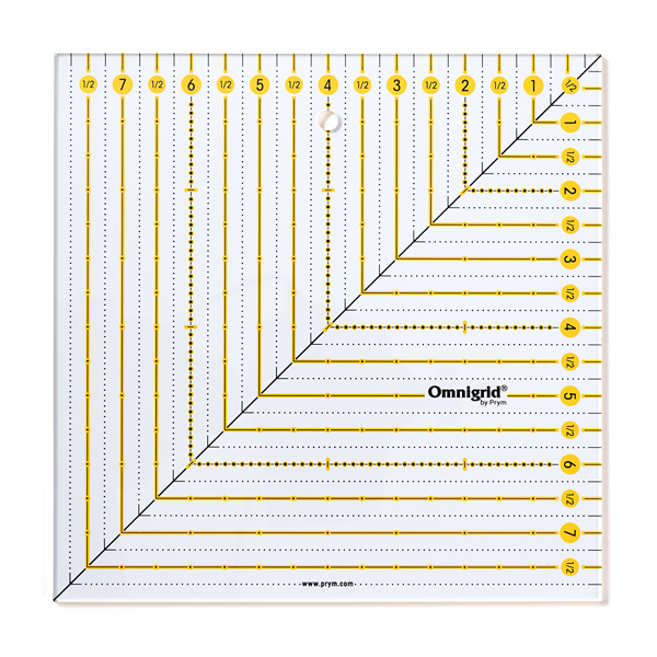 Линейка для пэчворка, квадрат 8х8 дюймов 