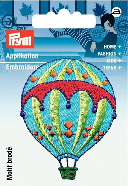Аппликация воздушный шар голубой 46х60мм 