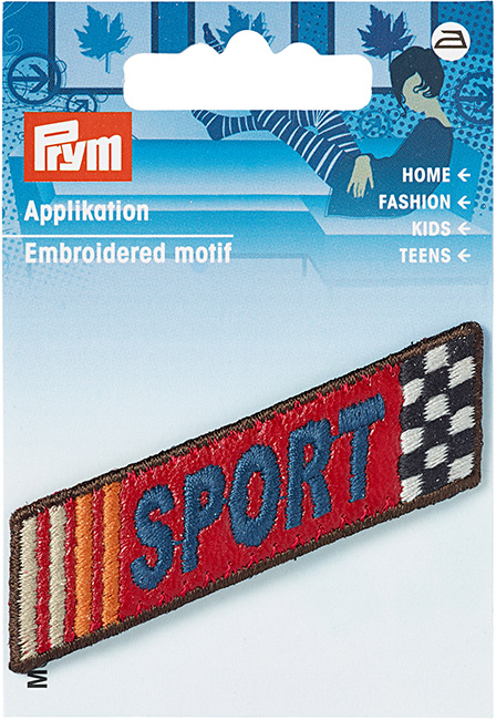 Аппликация ярлык SPORT искусственная кожа/красный 