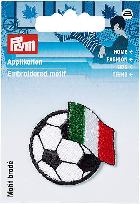 Аппликация Футбольный мяч с флагом Италии 35х35мм 