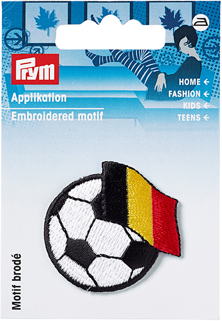 Аппликация Футбольный мяч с флагом Бельгии 35х35мм 