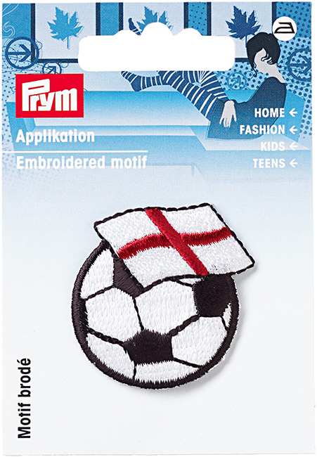 Аппликация Футбольный мяч с флагом Англии 35х35мм 