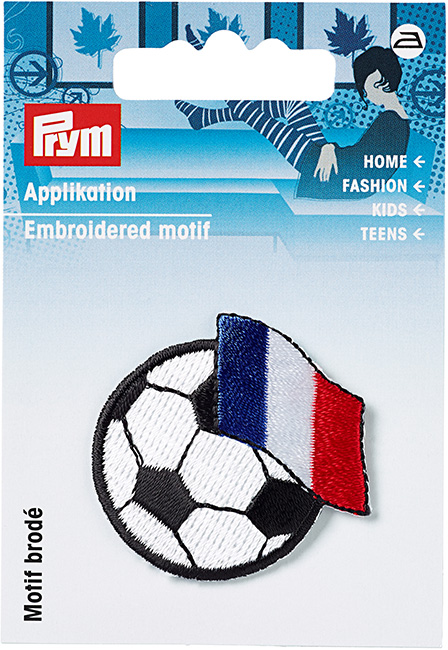 Аппликация Футбольный мяч с флагом Франции 35х35мм 