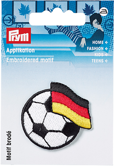 Аппликация Футбольный мяч с флагом Германии 35х35мм 