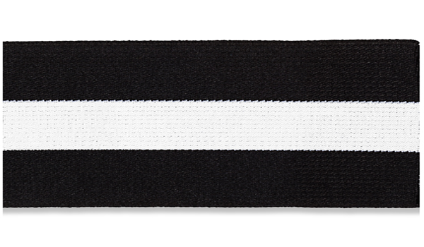 Эластичная лента Color 50мм, черно/белая полоска 