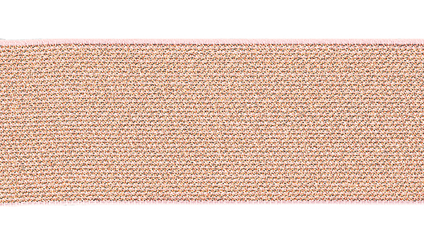 Эластичная лента Color с люрексом 50мм, розовый/золотистый 