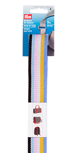 Лента-ремень для сумок 30мм х 3м голубая/разноцветная 
