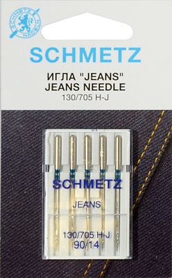 Иглы для джинсы №90 Schmetz 130/705H-J 5 шт 
