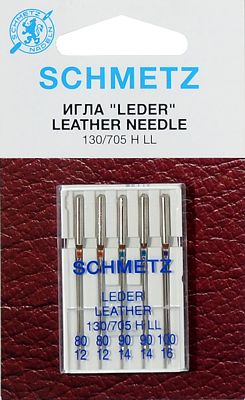 Иглы для кожи №80-100 Schmetz 130/705H-LL 5 шт 