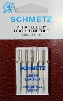 Иглы для кожи №90 Schmetz 130/705H-LL 5 шт 