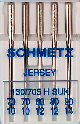 Иглы для джерси №70-90 Schmetz 130/705H-SUK 5 шт 