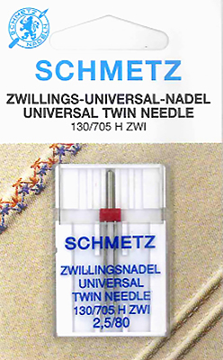 Двойная игла NM80 NE2.5 Schmetz 130/705H ZWI 1 шт 