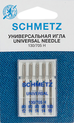 Иглы универсальные №80-100 Schmetz 130/705H 5 шт 