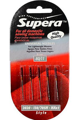 Иглы универсальные №80 Supera 130/705H (2020) 5 шт 